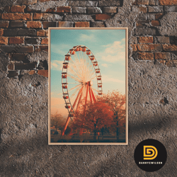 an abandoned ferris wheel, frames canvas print, liminal spaces, abandoned photography wall art fine art print