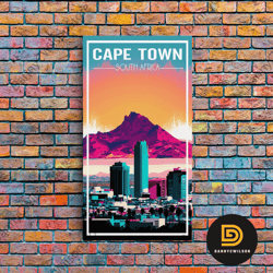 cape town, south africa wall art, africa travel poster, travel wall print, travel poster, travel wall art, canvas wall p