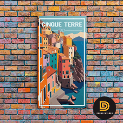 cinque terre, italy travel poster, europe wall art, coastline, travel wall print, travel poster, travel wall art, canvas