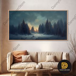 dreamy landscape painting canvas print, country side, farmhouse decor, beautiful scenic wall art