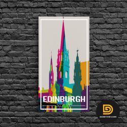 edinburgh travel poster, europe wall art, scotland art print, travel wall print, travel poster, travel wall art, canvas