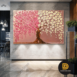 pink and white japanese wood brush marks roll up canvas, stretched canvas art, framed wall art painting