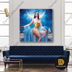 princess wall art, moon canvas art, sexy woman wall art, roll up canvas, stretched canvas art, framed wall art painting