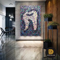 purple detailed, dental art decoration dental clinic decorative roll up canvas
