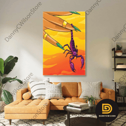 purple scorpio gold accessories green nail polish scorpio roll up canvas, stretched canvas art, framed wall art painting