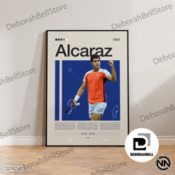 carlos alcaraz canvas, tennis canvas, motivational canvas, sports canvas, modern sports art, tennis gifts, minimalist ca