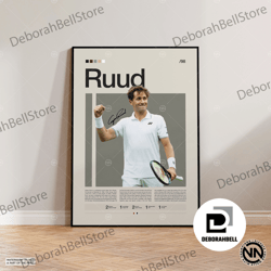 casper ruud canvas, tennis canvas, motivational canvas, sports canvas, modern sports art, tennis gifts, minimalist canva