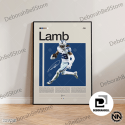 ceedee lamb canvas, dallas cowboys print, nfl canvas, sports canvas, football canvas, nfl wall art, sports bedroom canva