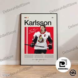 erik karlsson canvas, pittsburgh penguins canvas, nhl canvas, hockey canvas, sports canvas, mid-century modern, sports b