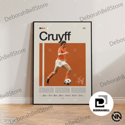 johan cruyff canvas, netherlands footballer canvas, soccer gifts, sports canvas, football canvas, soccer wall art, sport