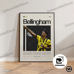 jude bellingham canvas, borussia dortmund, soccer gifts, sports canvas, football player canvas, soccer wall art, sports