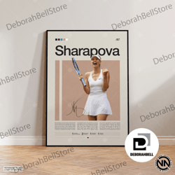 maria sharapova canvas, tennis canvas, motivational canvas, sports canvas, modern sports art, tennis gifts, minimalist c