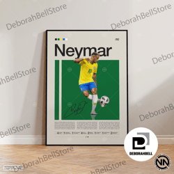 neymar canvas, brazil soccer canvas, soccer gifts, sports canvas, football player canvas, soccer wall art, sports bedroo