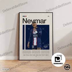 neymar canvas, paris saint germain canvas, soccer gifts, sports canvas, football player canvas, soccer wall art, sports