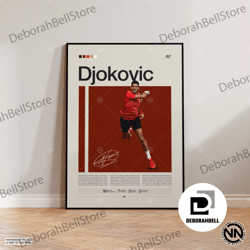 novak djokovic canvas, tennis canvas, motivational canvas, sports canvas, modern sports art, tennis gifts, minimalist ca