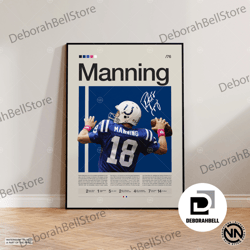 peyton manning canvas, indianapolis colts print, nfl canvas, sports canvas, football canvas, nfl wall art, sports bedroo
