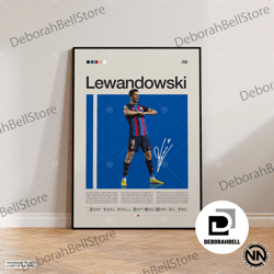robert lewandowski canvas, barcelona canvas, soccer gifts, sports canvas, football player canvas, soccer wall art, sport