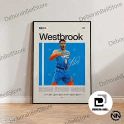 russell westbrook canvas, oklahoma city thunder okc, nba canvas, sports canvas, mid century modern, nba fans, sports bed