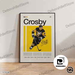 sidney crosby canvas, pittsburgh penguins canvas, nhl canvas, hockey canvas, sports canvas, mid-century modern, sports b