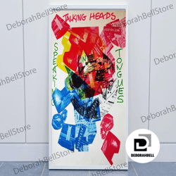 talking heads canvas, rock band canvas, vintage music canvas, talking heads 1980s concert canvas, abstract talking heads