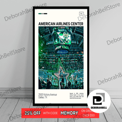 american airlines center print  dallas stars canvas  nhl art  nhl arena canvas   oil painting  modern art   travel print