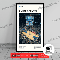 amway center print  orlando magic canvas  nba art  nba arena canvas   oil painting  modern art   travel art print, frame