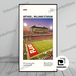 arthur l williams stadium print  liberty flames canvas  ncaa stadium canvas   oil painting  modern art   travel art prin