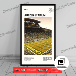 autzen stadium print  oregon ducks canvas  ncaa art  ncaa stadium canvas   oil painting  modern art   travel art print,