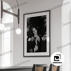 lana del rey smoking canvas, black and white, feminist print, vintage wall art, fashion photography, room decor for teen