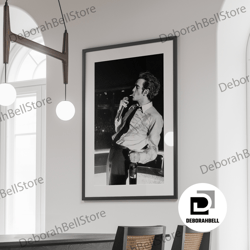 matty healy smoking canvas, vintage wine print, the 1975 bar art, black and white room decor, the 1975 print, bar wall a