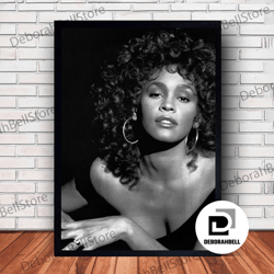 whitney houston music canvas canvas wall art family decor, home decor, frame option, framed canvas ready to hang