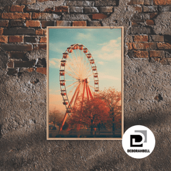 framed canvas ready to hang, an abandoned ferris wheel, frames canvas print, liminal spaces, abandoned photography wall