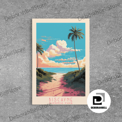 framed canvas ready to hang, biscayne national park, framed wall art canvas print, travel poster, florida travel art, ro