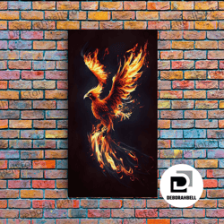framed canvas ready to hang, canvas print of the phoenix - rebirth art - framed canvas art - framed wall art