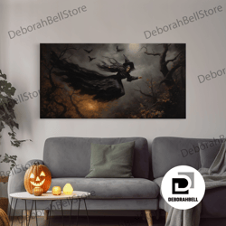 framed canvas ready to hang, cool witch art, pagan art, framed canvas print, halloween wall art, witch poster, halloween