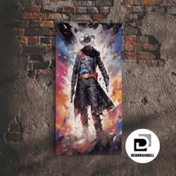 framed canvas ready to hang, cosmic cyberpunk cowboy graffiti art, framed canvas print 4954