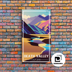 framed canvas ready to hang, death valley, california wall art, america travel poster, travel wall print, travel poster,