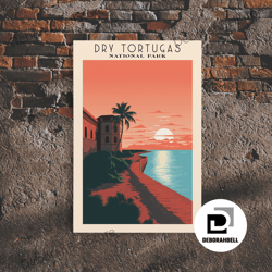framed canvas ready to hang, dry tortugas national park travel poster print, canvas print wall art, florida travel art,