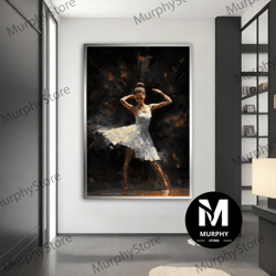 ballerina canvas painting, abstract ballerina print wall art, ballerina canvas wall decor, dance  woman, decor for gift