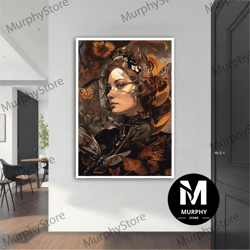 butterfly woman modern canvas, modern painting, wall art, modern canvas, abstract art, canvas art, decor for gift-1
