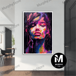 colorful woman modern canvas, modern painting, wall art, modern canvas, abstract art, canvas art, decor for gift, woman