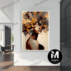 flower hair woman modern canvas, modern painting, wall art, modern canvas, abstract art, canvas art, decor for gift