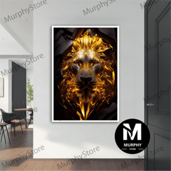 lion painting, lion poster,lion wall art, lion art, home decor, animal wall art, wall decor, modern canvas