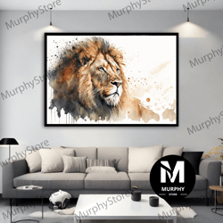 lion wall art, wild lion canvas print, lion canvas wall art, animal kingdom canvas home decor, animals wall art