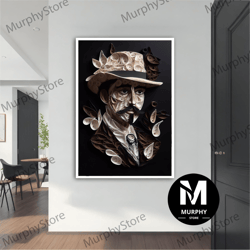 man modern canvas, modern painting, wall art, modern canvas, abstract art, black and white canvas art, living room canva