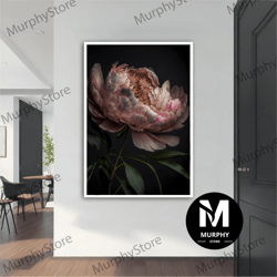 pink flower canvas art, flower wall art, wall art, canvas art, framed canvas art, modern flower wall art, flower canvas