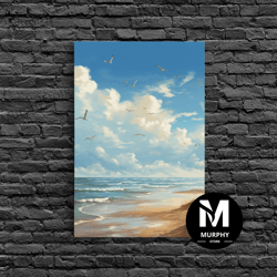 decorative wall art, beach wall print, ocean wall art, seashore, seascape art, canvas print, wall art, vertical art, gif