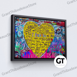 decorative wall art, decorate the living room, bedroom and workplace, love and heart canvas, banksy love and heart graff