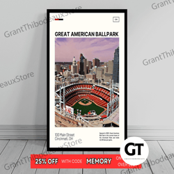 decorative wall art, decorate the living room, bedroom and workplace, great american ball park print  cincinnati reds ca