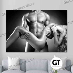 decorative wall art, decorate the living room, bedroom and workplace, naked couple photo, nude canvas, sexy man woman ca